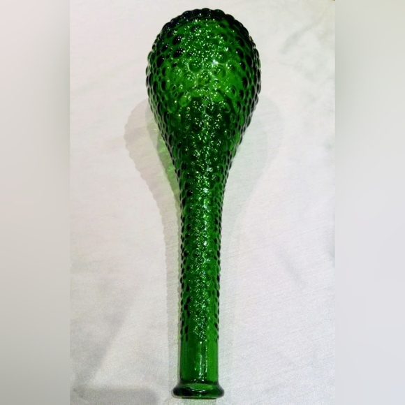 Empoli made in Italy. 15' green bubble Glass vase. Vintage MCM. - Picture 9 of 13